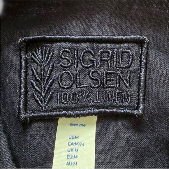 Sigrid Olsen Navy Blue Linen Pants Top M - Picture 6 of 9